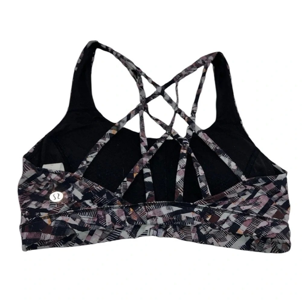 lululemon athletica Strappy Sports Bra - Black and Purple